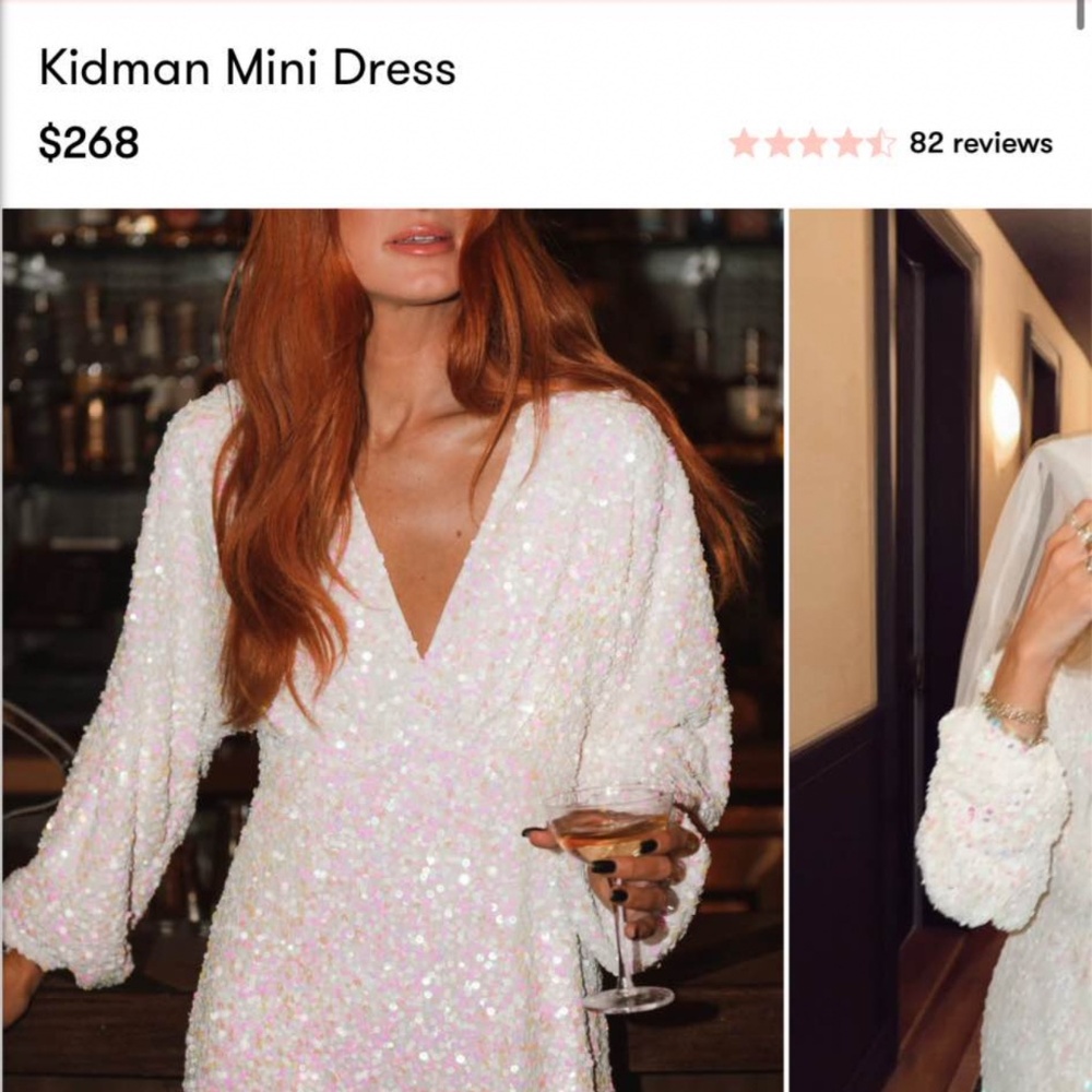 Show Me Your MuMu Kidman Mini Dress in White Sequin